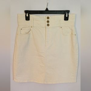 Ann Taylor Womens Cream Mini Pencil Skirt Size 8